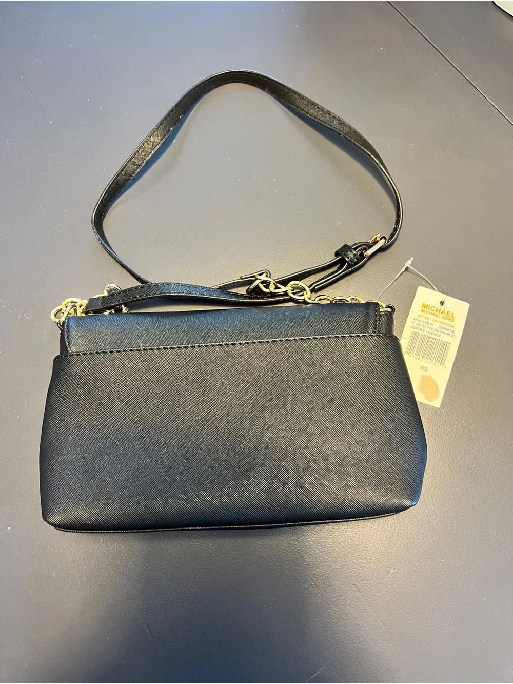 Michael Kors Jet Set Small Saffiano Pouchette with Gold Logo